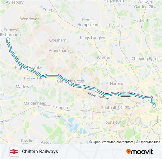 Chiltern Railways Route Schedules Stops Maps Princes Risborough   8684052 