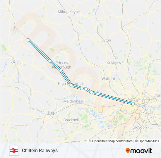 chiltern railways Route Schedules, Stops & Maps Bicester Village