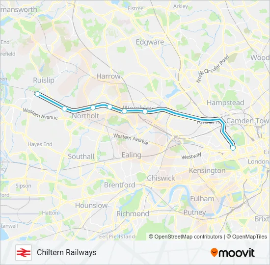CHILTERN RAILWAYS Train Line Map