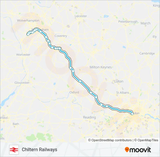 CHILTERN RAILWAYS Train Line Map