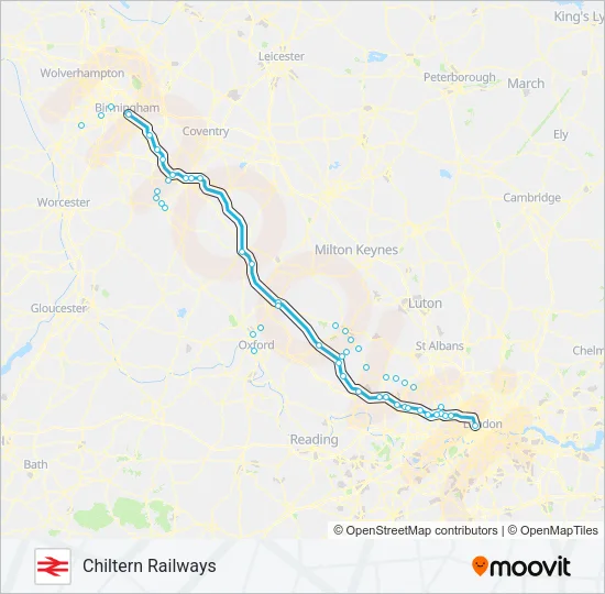 CHILTERN RAILWAYS Train Line Map