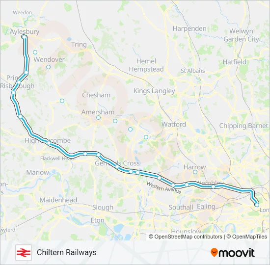 CHILTERN RAILWAYS Train Line Map