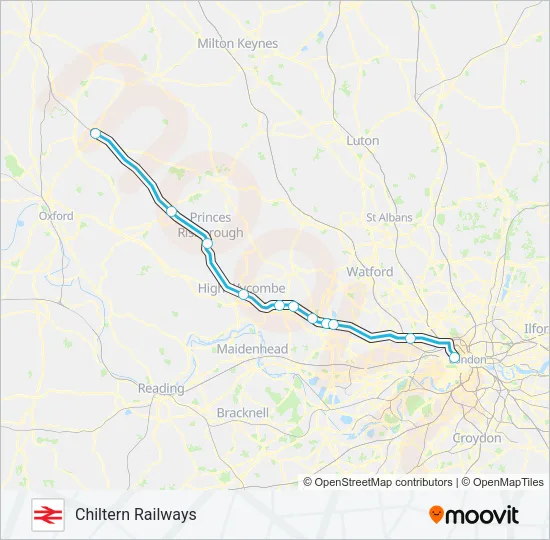 CHILTERN RAILWAYS Train Line Map