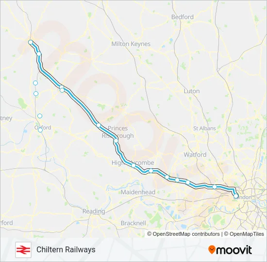 CHILTERN RAILWAYS Train Line Map