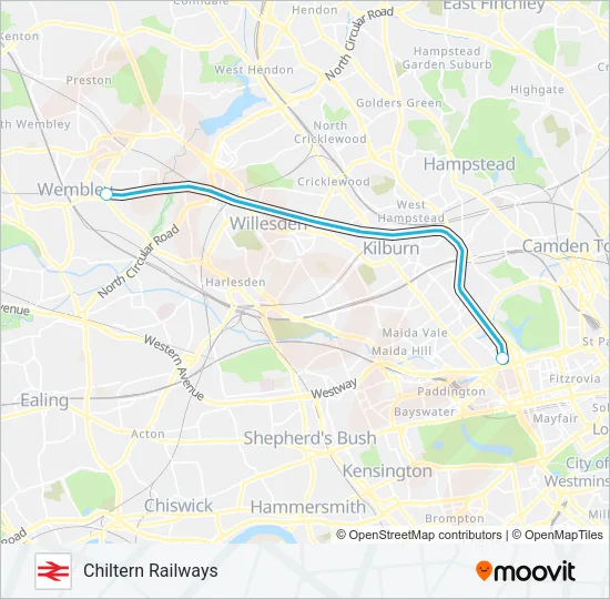 CHILTERN RAILWAYS Train Line Map