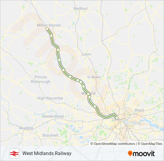 west midlands railway Route Schedules Stops Maps Milton