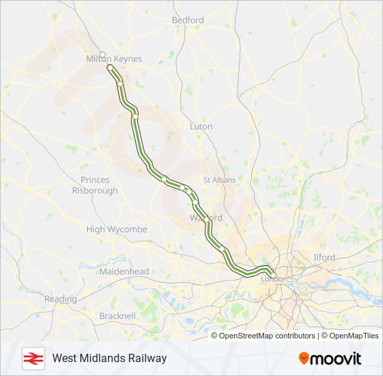 west midlands railway Route: Schedules, Stops & Maps - London Euston ...