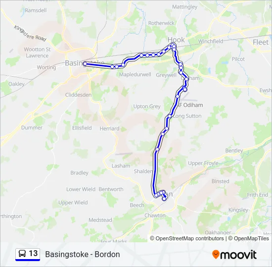 13 Bus Line Map