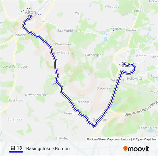 13 Bus Line Map