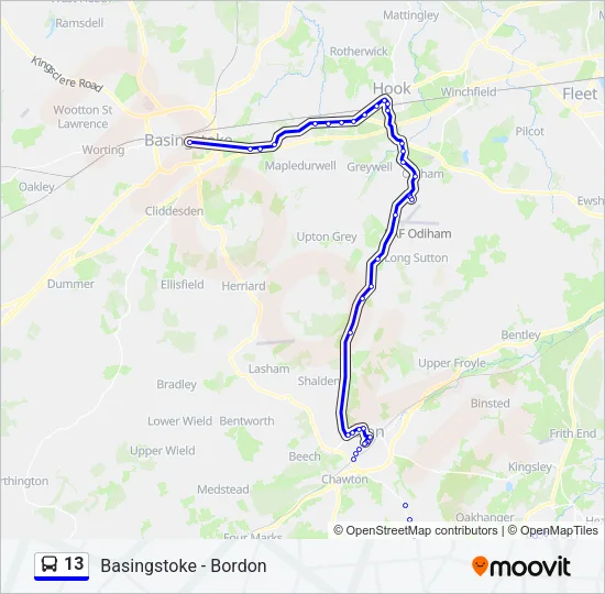 13 Bus Line Map