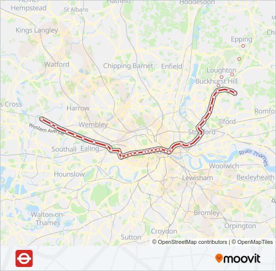 CENTRAL Tube Line Map