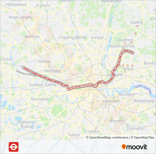 CENTRAL Tube Line Map