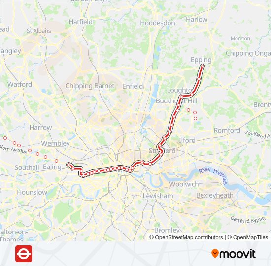 CENTRAL Tube Line Map