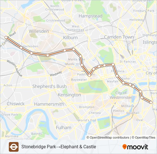 Bakerloo Route: Schedules, Stops & Maps - Elephant & Castle (updated)