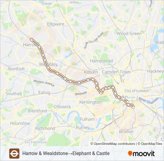 BAKERLOO tube Line Map