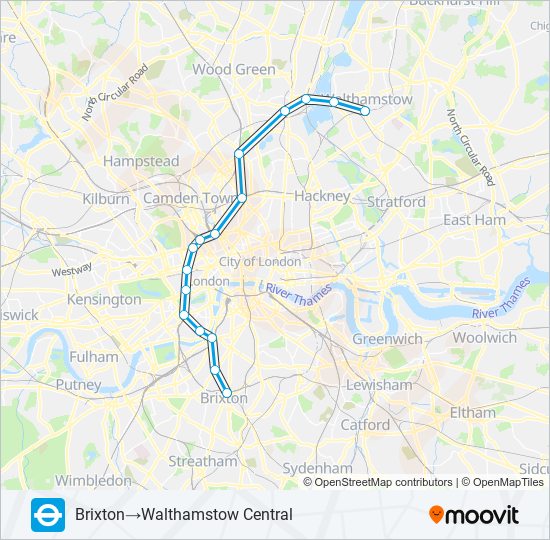 victoria Route: Schedules, Stops & Maps - Brixton - Walthamstow (Updated)