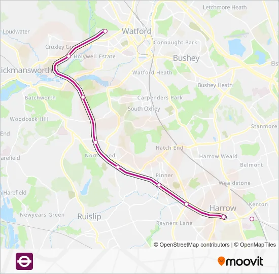 METROPOLITAN Route: Schedules, Stops & Maps - Watford - Aldgate (Updated)