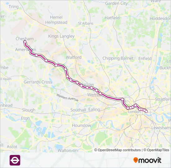 METROPOLITAN Tube Line Map