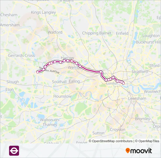 METROPOLITAN Tube Line Map