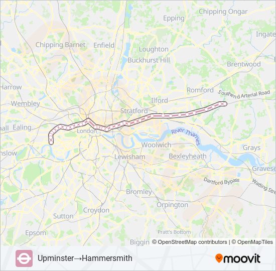 HAMMERSMITH & CITY tube Line Map
