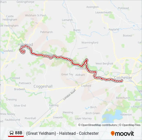 88B Bus Line Map