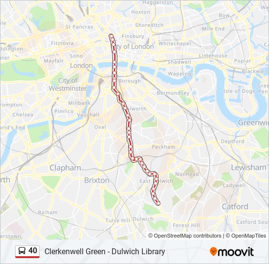 Bus 40 Route Map 40 Route: Schedules, Stops & Maps - Dulwich Library (Updated)