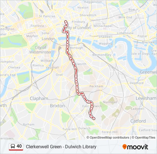 Bus 40 Route Map 40 Route: Schedules, Stops & Maps - Clerkenwell Green (Updated)