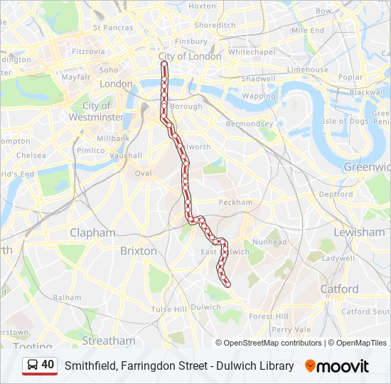 40 Route: Schedules, Stops & Maps - Dulwich Library (Updated)