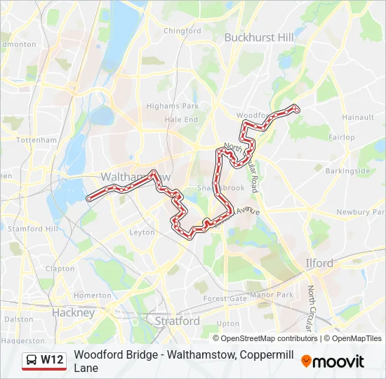 W12 Bus Line Map