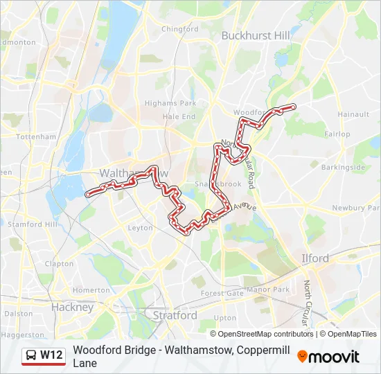 W12 Bus Line Map
