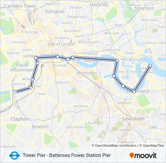 RB2 River Bus Line Map