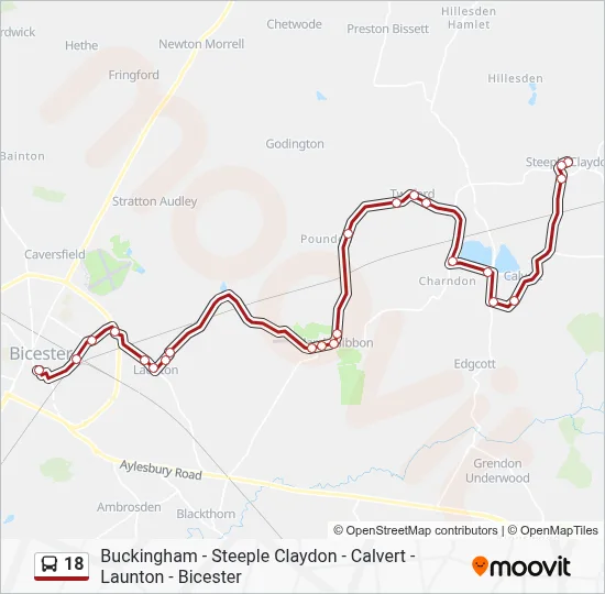 18 Route: Schedules, Stops & Maps - Steeple Claydon (Updated)