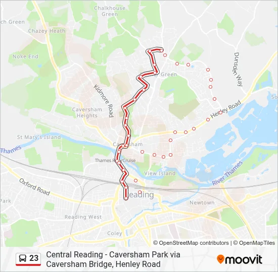 23 Route: Schedules, Stops & Maps - Reading Town Centre (Updated)