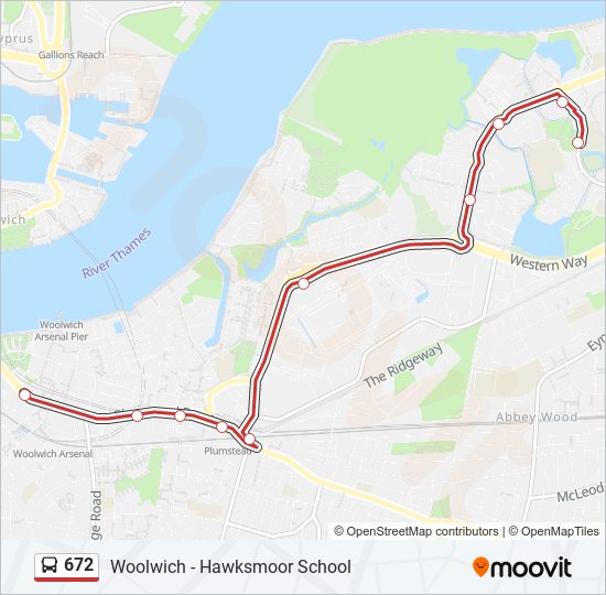 672 Bus Line Map