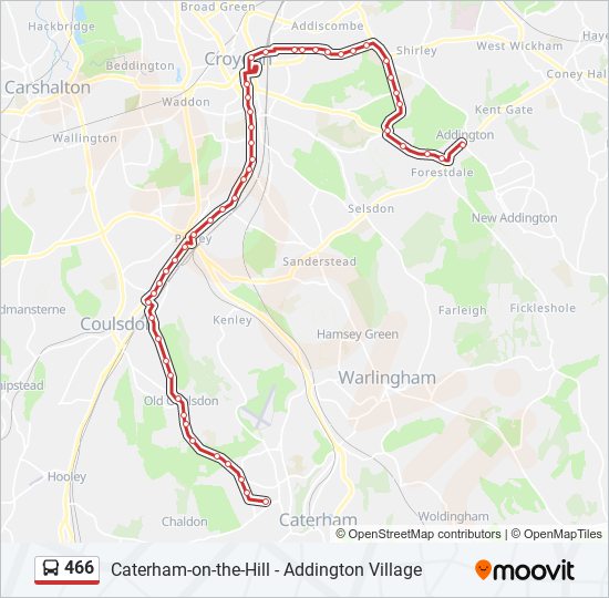 466 Route Schedules, Stops & Maps CaterhamOnTheHill (Updated)
