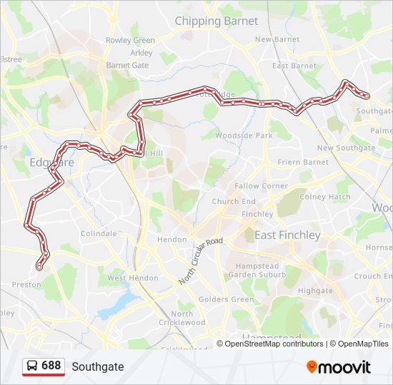 688 Bus Line Map