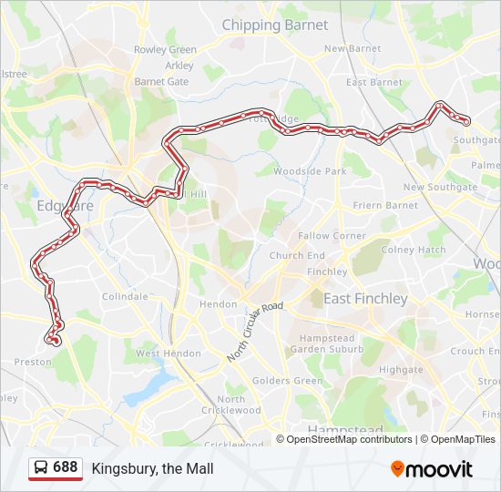 688 Bus Line Map