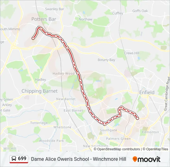 699 Bus Line Map