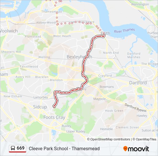 669 Bus Line Map