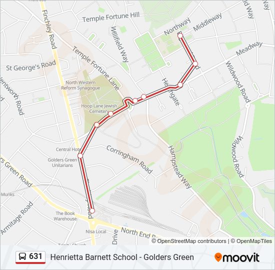 631 Bus Line Map