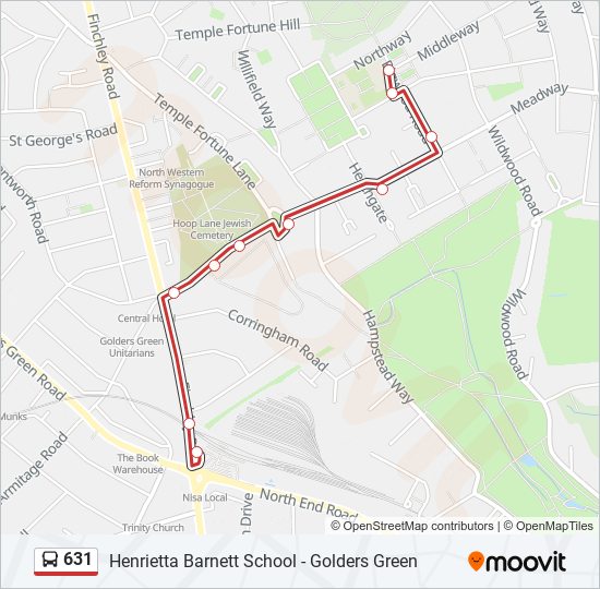 631 Route Schedules, Stops & Maps Golders Green (Updated)
