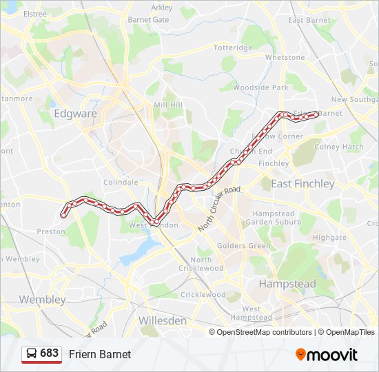 683 Route: Schedules, Stops & Maps - Friern Barnet (Updated)