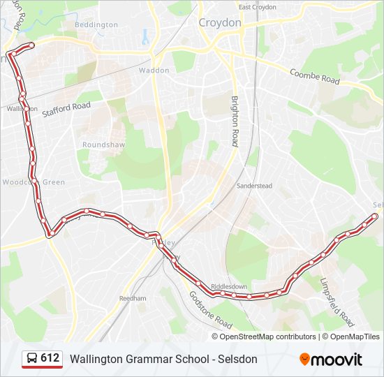612 Route Schedules Stops Maps Selsdon Updated 
