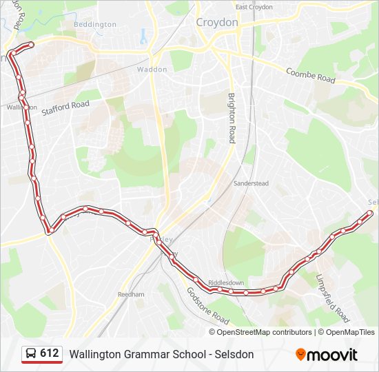 612 Route: Schedules, Stops & Maps - Selsdon (Updated)