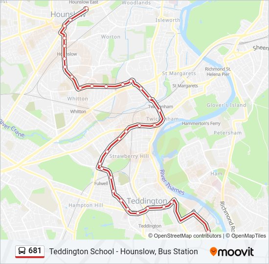 681 Bus Line Map