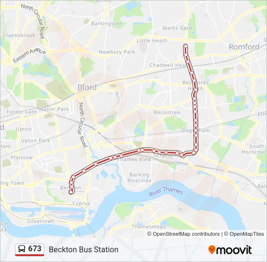 673 Bus Line Map