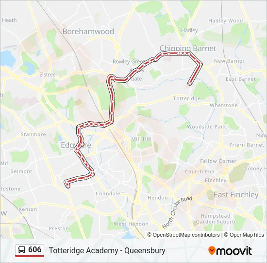 606 Bus Line Map
