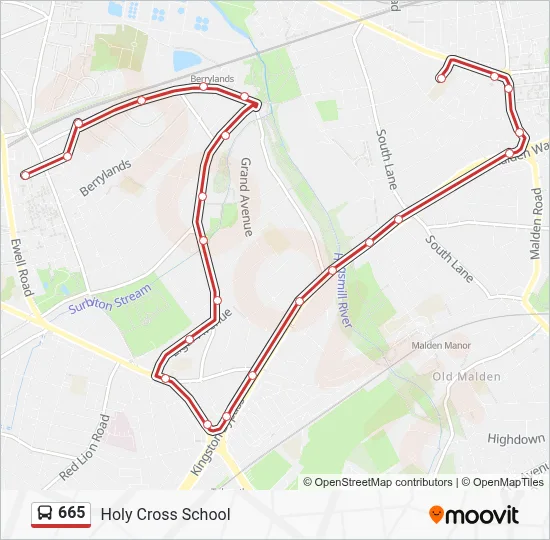665 Route: Schedules, Stops & Maps - Holy Cross School (Updated)