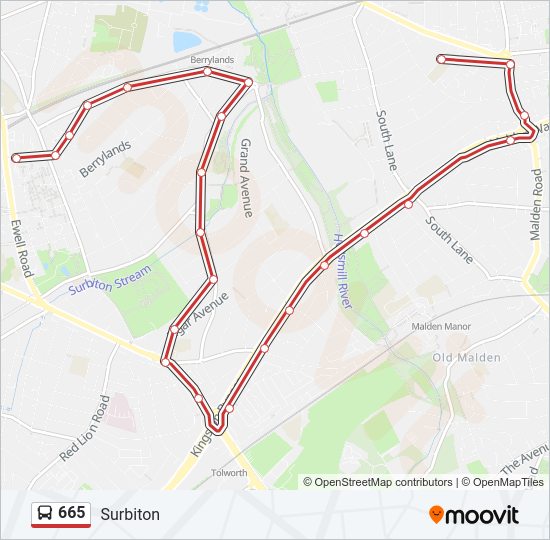 665 Bus Line Map