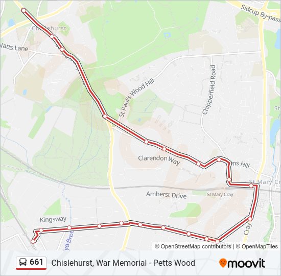 661 Bus Line Map
